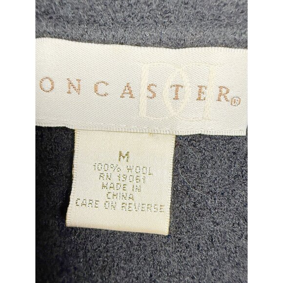 DONCASTER Boiled‎ Woil Open Drape Sweater Size M Womens Tie Front Black - Picture 3 of 5